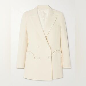 BLAZÉ MILANO Resolute Everyday double-breasted silk trimmed wool-crepe blazer